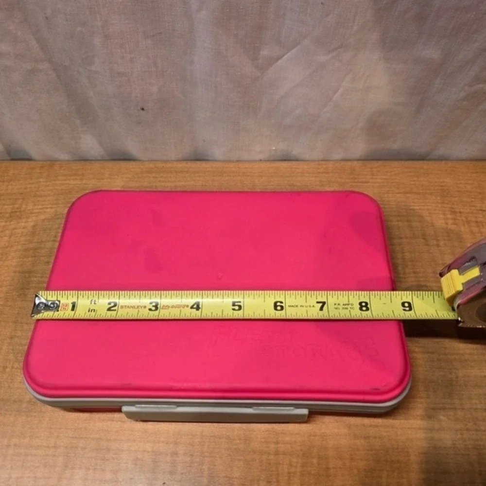 IT'S ACADEMIC Collapsible Pencil Pen‎ Case Box with Lid Flexi Storage Pink Gray